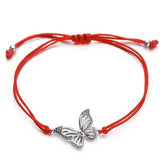 Macrame butterfly bracelet Red / silver nz