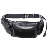 Men’s leather bum bag Black nz