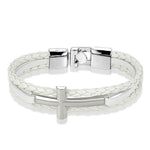 Men’s silver cross bracelet White / 21 cm nz
