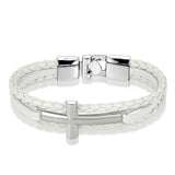 Men’s silver cross bracelet White / 21 cm nz