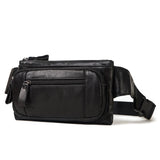 Men’s vintage leather bum bag Black nz