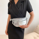 Metallic silver colour bum bag nz