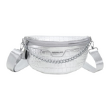 Metallic silver colour bum bag nz