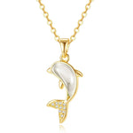Minimalist dolphin necklace White nz