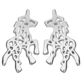 Minimalist horse earrings Silver nz
