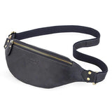 Modern leather bum bag Dark blue nz