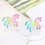 Multicoloured Unicorn earrings nz