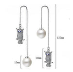 Owl pearl zircon earrings nz