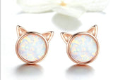 Pink and gold cat earrings nz