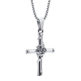 Pink cross necklace Silver nz
