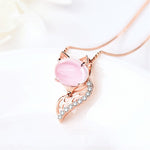 Pink fox silver and pearl necklace nz