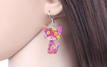 Pink mosaic cat earrings nz
