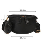 Practical women’s leather waist bag Black nz