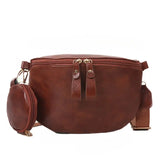 Practical women’s leather waist bag Brown nz