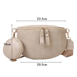 Practical women’s leather waist bag White nz