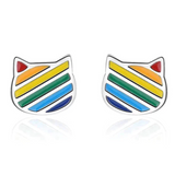 Rainbow cat earrings nz
