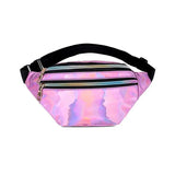 Reflective leather bum bag Pink nz