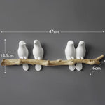 Resin key holder 4 white birds nz