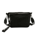Rhinestone bum bag Black nz