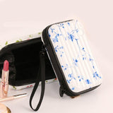 Rigid travel make up case Blue pattern / 18X11X5cm nz