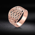 Rose Gold Flower of Life Ring nz