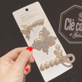 Set of 3 modern hair clips nz