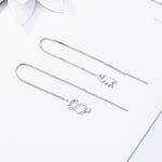 Silver cat drop earrings nz