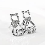 Silver cat earrings nz