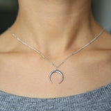 Silver crescent moon necklace nz