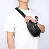 Simple men’s waist bag Black nz