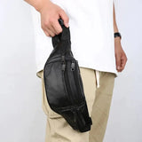 Simple men’s waist bag Black nz
