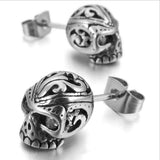 Skull demonic Earrings Silver nz