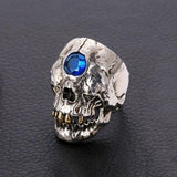 Skull ring with gemstone 54 mm / Blue nz