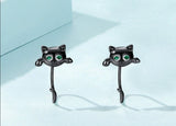 Small black cat earrings nz