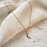 Small gold moon necklace nz