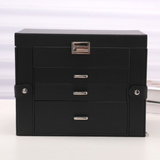 Spacious Leather Jewellery Organiser Black nz