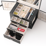 Spacious Leather Jewellery Organiser Black nz
