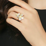 Stainless Steel Zirconia Flower Ring nz