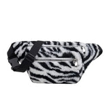 Synthetic leather bum bag White/Zebra nz