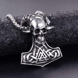 Thor Hammer Skull Necklace nz