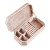 Travel Jewellery Box Velvet Beige nz