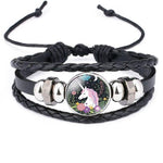 Unicorn leather bracelet Black nz
