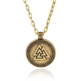 Valknut Viking Necklace Bronze chain nz
