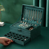 Velvet Large Jewellery Box Green nz