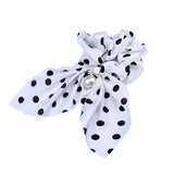 White polka dot hair tie nz
